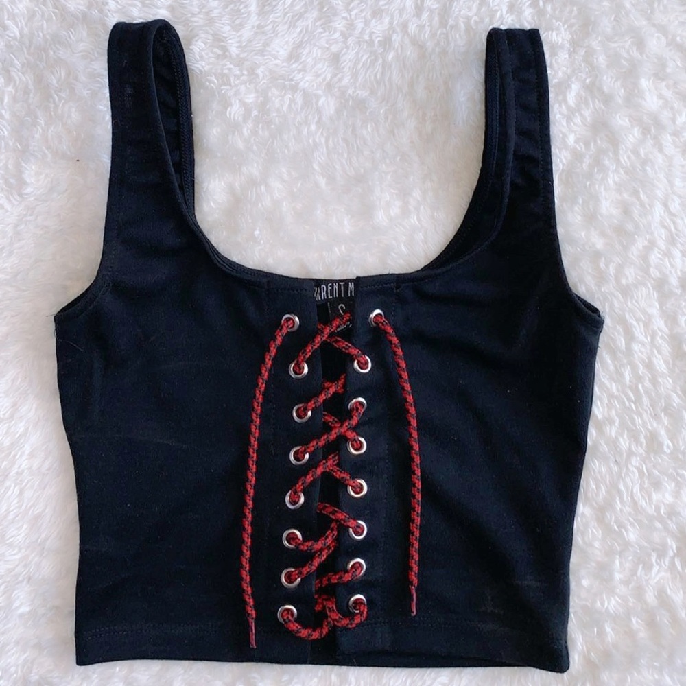 Dolls Kill cropped and laced tank top